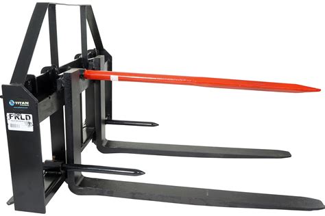 skid steer pallet forks bale spear|skid steer bale grippers.